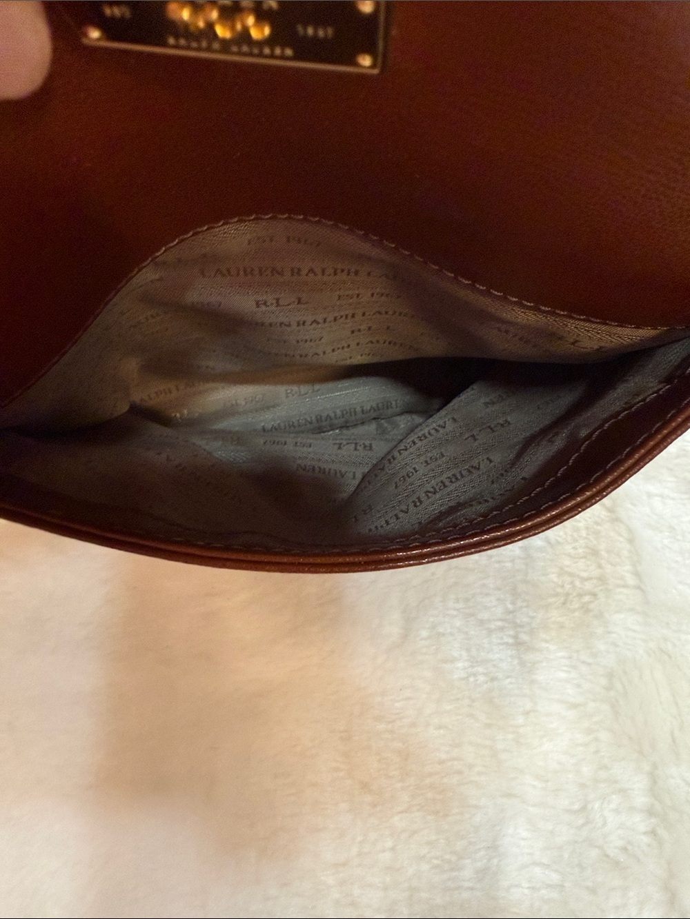 🤎 Lauren Ralph Lauren RLL Cognac Tote Bag - Picture 10 of 13